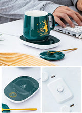 400ml Smart Ceramic Cup Coaster Warmer Thermostatic Coffee Heating Electric Mug Set Milk Tea Heating Water Cafetera