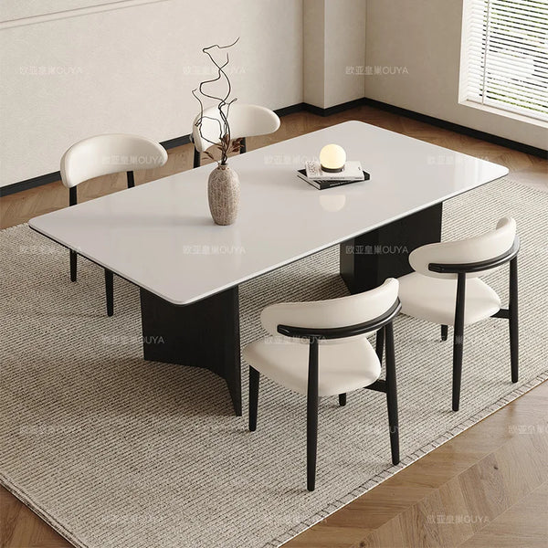 Mobile Nordic extending dining table—ideal for restaurants and living rooms, combining style and functionality."