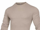 Men's fashion small check Waffle youth crew-neck jacquard check hoodie