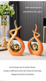 Nordic Ceramic Figurines - Living Room or Desk Decor Statues, Feng Shui Ornaments
