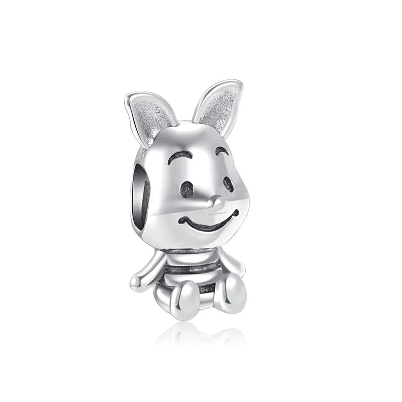 Cute 925 sterling silver cat pendant bead—fits original charm bracelets. Perfect for women and men.