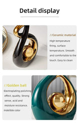 Nordic Ceramic Figurines - Living Room or Desk Decor Statues, Feng Shui Ornaments