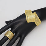 Women's Jewelry Sets Gold Plated Sprial Necklaces Simple Earrings Italian Fashion Rings Bracelets