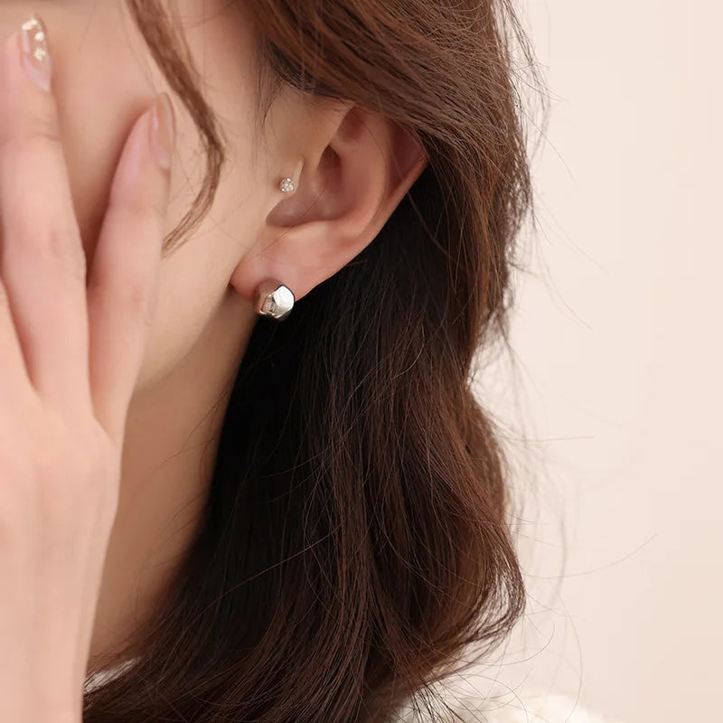 925 Silver Stud Earrings Women's Style Cute Sweet Jewelry Accessories Simple Fashion Jewelry