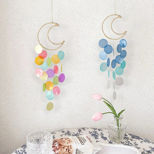 Natural Shell Wind Chimes - Bohemian Dream Catchers for Kids' Room or Nursery Decor, Unique New Year Gift Idea