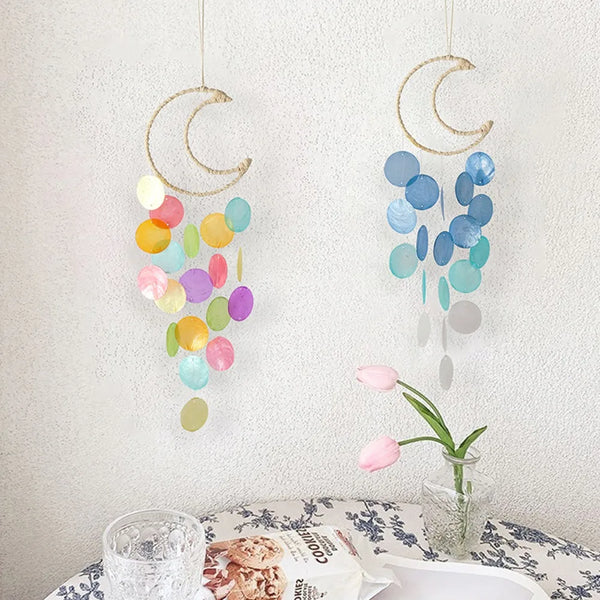 Natural Shell Wind Chimes - Bohemian Dream Catchers for Kids' Room or Nursery Decor, Unique New Year Gift Idea