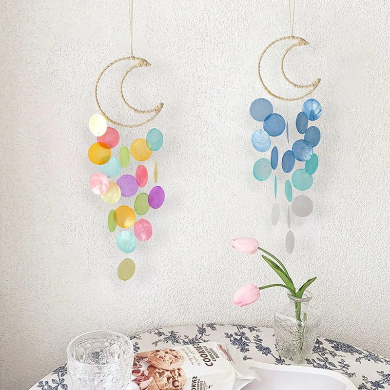 Natural Shell Wind Chimes - Bohemian Dream Catchers for Kids' Room or Nursery Decor, Unique New Year Gift Idea