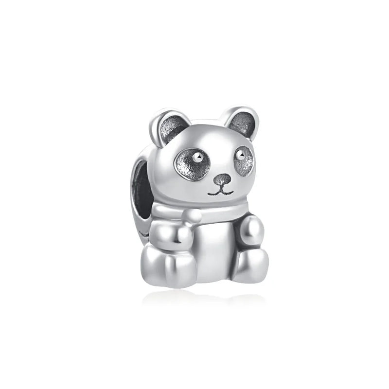 Cute 925 sterling silver cat pendant bead—fits original charm bracelets. Perfect for women and men.