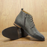 Men's Comfortable Ankle Leather Boots Men's Fashion Brand