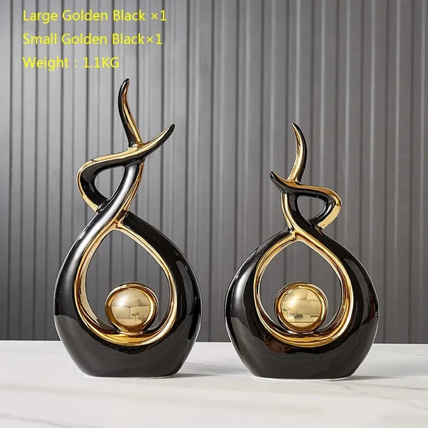Nordic Ceramic Figurines - Living Room or Desk Decor Statues, Feng Shui Ornaments