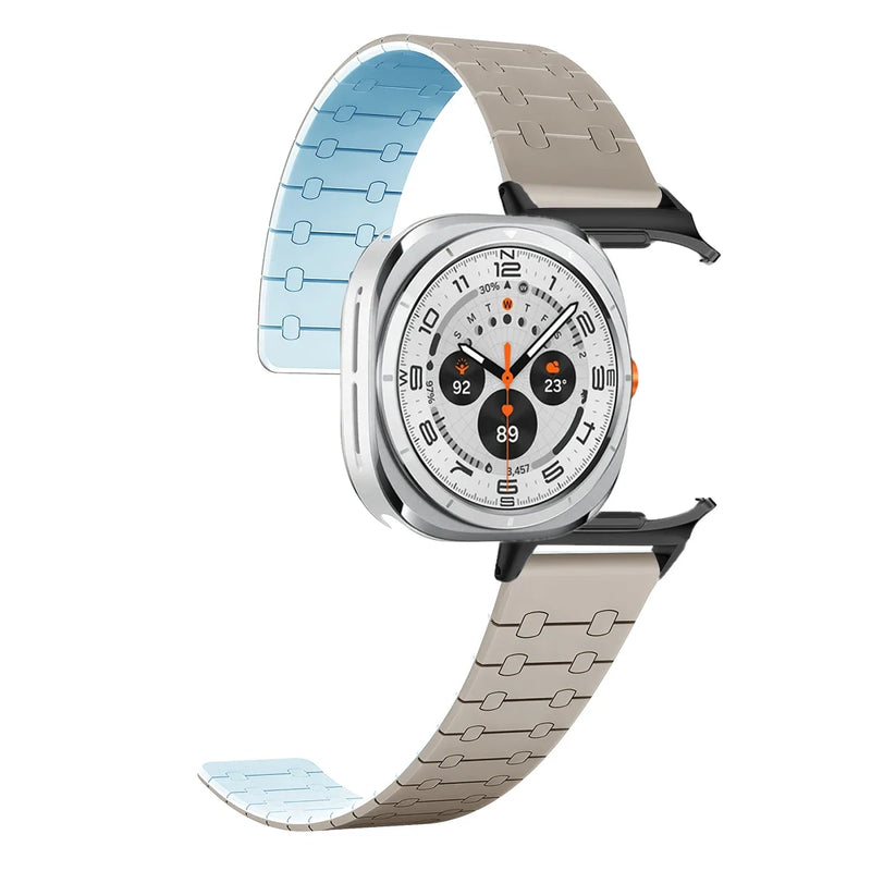 No Galaxy Silicone Strap for Samsung Galaxy Watch Ultra 47mm Band Sports Magnetic Bracelet for Galaxy Watch 7Ultra Wristband