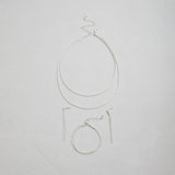 Set of Shiny Silver Plated Collarbone Chain Necklace Bracelet Jewelry, Women's Minimalist Starry Sky Accessories