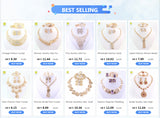 Women Jewelry Sets For Wedding Beads Crystal Pendant Statement Dress Necklace Earrings Bracelet Ring Set