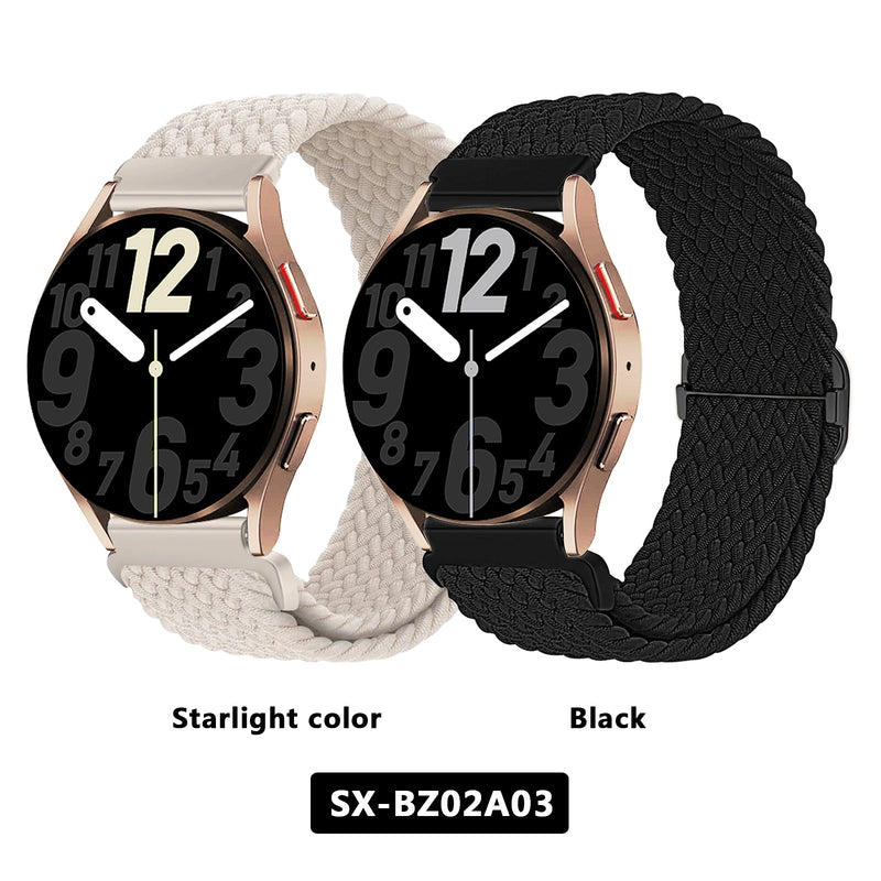 2 Packs Watch Bands For Samsung Galaxy Watch Active 2 40mm 44mm/Active 40mm/Galaxy Watch 3 41mm/42mm/Gear S2/Galaxy Watch 4 5 6