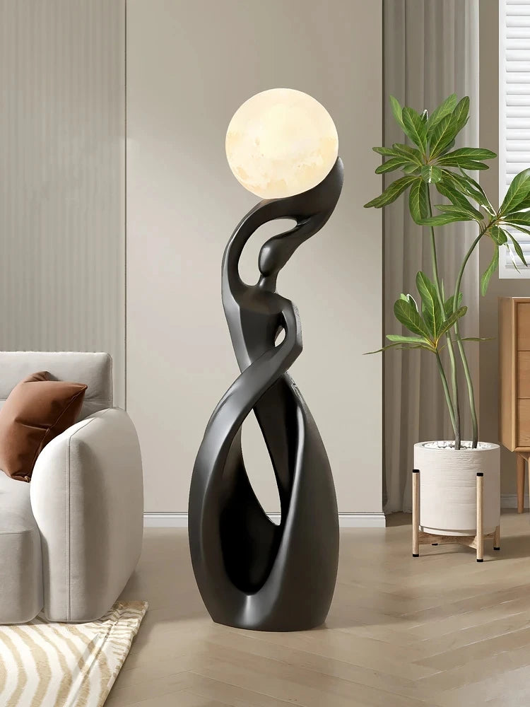 Abstract Art Statue - Nordic Living Room Floor Sculpture, Luminous Home Decor Ornament, Housewarming Gift