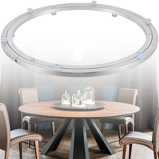 14-inch rotating metal turntable—heavy-duty swivel plate for smooth dining table rotation.