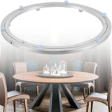 14-inch rotating metal turntable—heavy-duty swivel plate for smooth dining table rotation.