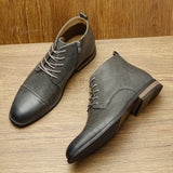 Men's Comfortable Ankle Leather Boots Men's Fashion Brand
