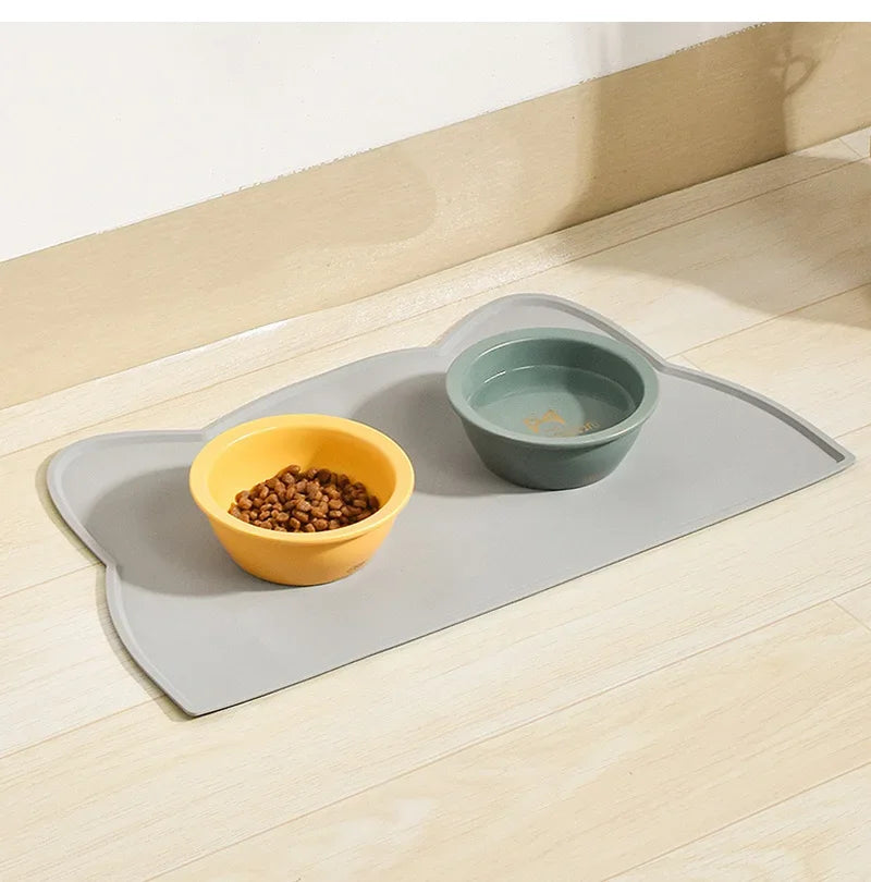 Waterproof Silicone Pet Feeding Mat - Non-Slip Food & Water Bowl Pad for Dogs and Cats