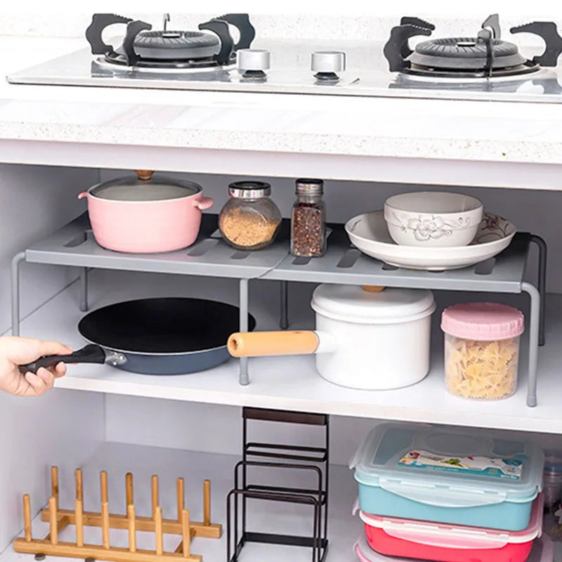 Kitchen Retractable Shelves, Cupboard Dish Racks, Kitchenware Condiment Storage Racks, Kitchen Spice Racks Storage Shelves