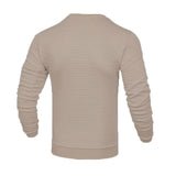 Men's fashion small check Waffle youth crew-neck jacquard check hoodie