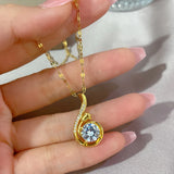Chic gold pendant necklace with stainless steel link chain. Stylish, durable, and ships free."