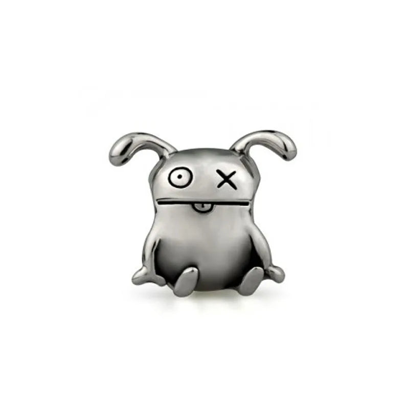 Cute 925 sterling silver cat pendant bead—fits original charm bracelets. Perfect for women and men.