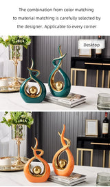 Nordic Ceramic Figurines - Living Room or Desk Decor Statues, Feng Shui Ornaments