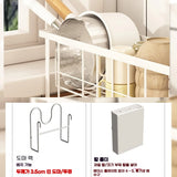Narrow kitchen rack with drain tray—perfect for drying dishes, bowls, chopsticks, and utensils."