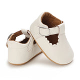 Baby Shoes Girls' Newborn White Series Forefoot Shoes PU Leather Flat Bottom Soft Sole Baby Shoes Bow Baby Princess Shoes