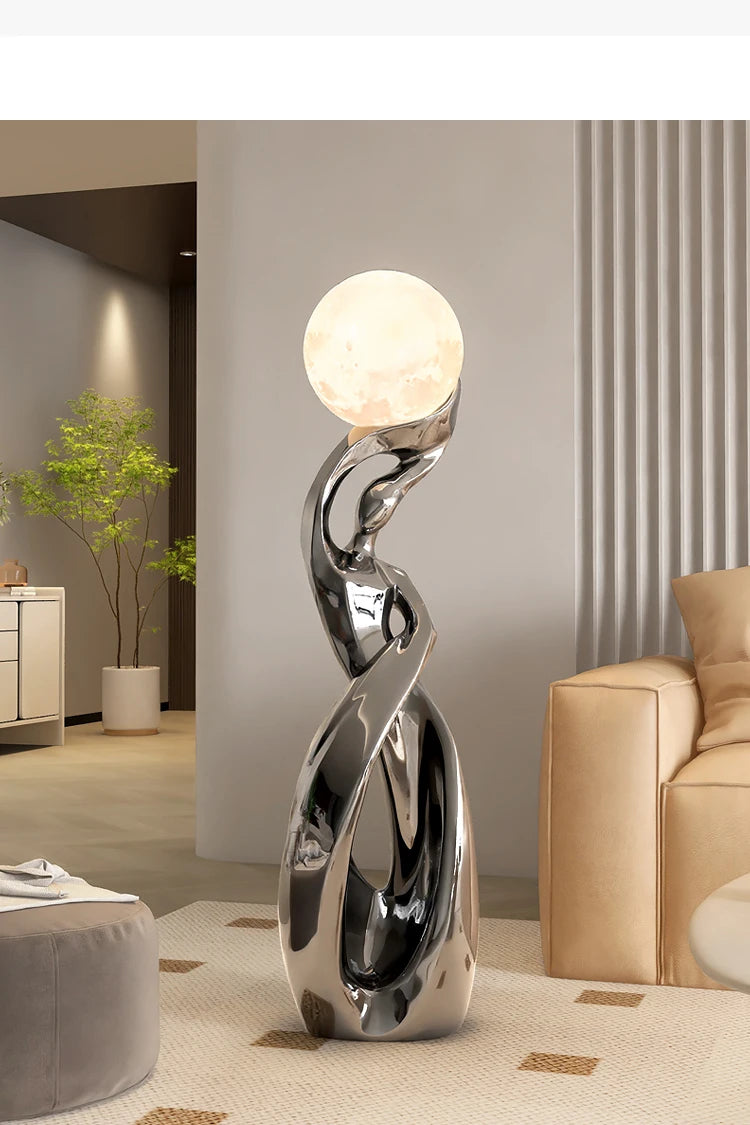 Abstract Art Statue - Nordic Living Room Floor Sculpture, Luminous Home Decor Ornament, Housewarming Gift