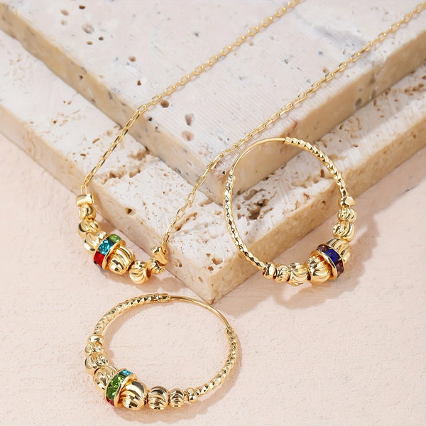 A Necklace and A Pair of Earrings, Perfect Accessories for Women's Holiday Parties, Creative Jewelry Gifts