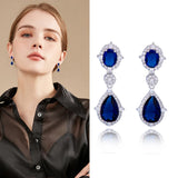 "Elegant zircon jewelry set with necklace and water drop earrings—perfect for brides and special occasions."