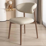 Cafe lounge chair, upholstered dining chair, curved back cushion, modern armless dining side chair