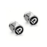 Men's Fashion Twelve Constellations Dumbbell Stainless Steel Earrings