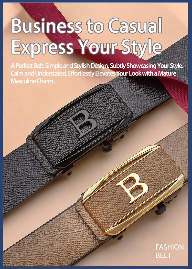 Men's Fashion Belt New High-Quality Toothless Automatic Buckle Men's Fashion Wear-Resistant Belt
