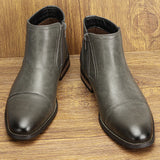 Men's Comfortable Ankle Leather Boots Men's Fashion Brand