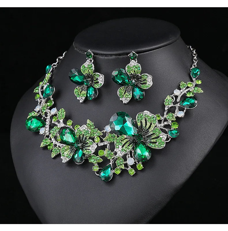 Accessories Retro Necklace Set Women's Luxury Crystal Banquet Dress Accessories