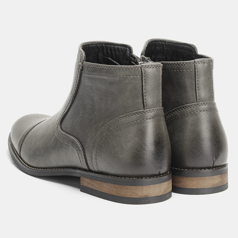 Men's Comfortable Ankle Leather Boots Men's Fashion Brand