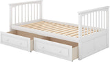 Harper & Bright Convertible Wood Twin-Over-Twin Bunk Bed with Storage Drawers and Ladder - Can Be Divided into Two Daybeds (White)-4