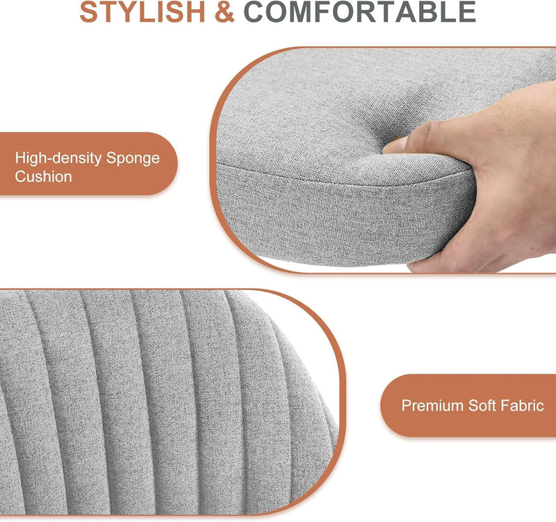 Office Desk Chair, Modern Cute Rolling Vanity Swivel Task Chairs with Wheels, Comfortable Back Seat Armless for Home, Bedrooms, Office, Study, Student, Adults, Make-Up, Dressing Room, Cloud-3