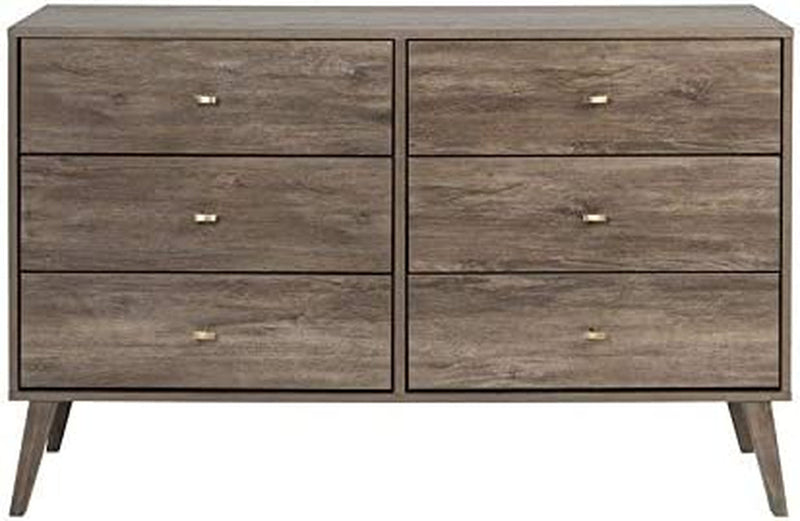 Mid-Century 6-Drawer Dresser, Drifted Gray-3