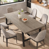 Industrial Dining Table for 6~8 People, 70.87" Long Rectangle Dining Table, Wooden Kitchen Table with Sturdy Metal Frame, Dinner Table, Dining Room Table for Kitchen, Dining Room-Grey-2